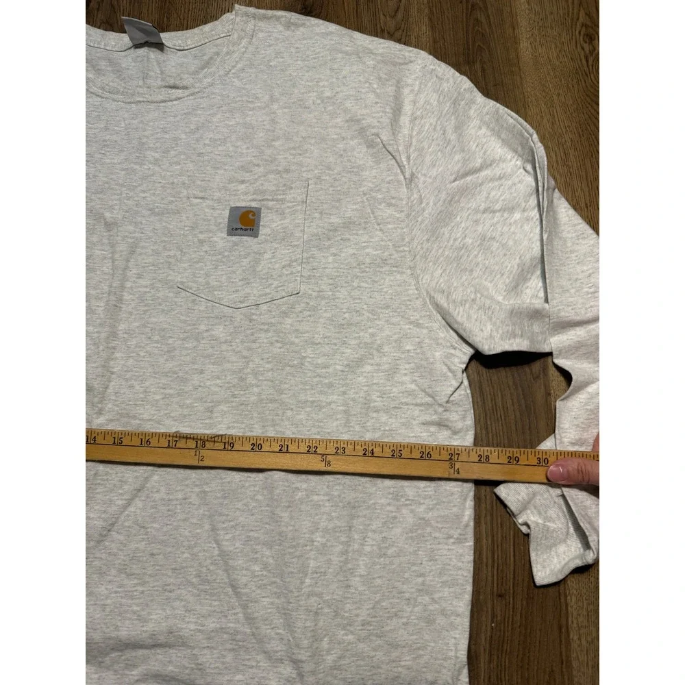 Carhartt Shirts Mens 2XL Gray Long Sleeve Pocket Crewneck Heavyweight